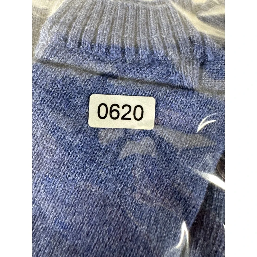 Banana Republic Mens Extra Fine Merino Wool V-Neck Sweater Blue Heather Small